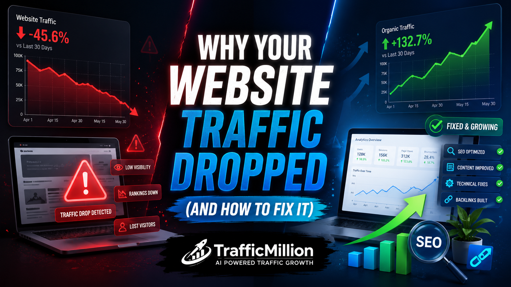 Why your website traffic dropped and how to fix it with SEO recovery and analytics